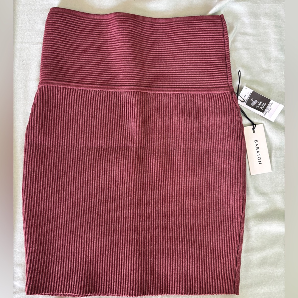 Babaton Textured Mauve Pencil Skirt